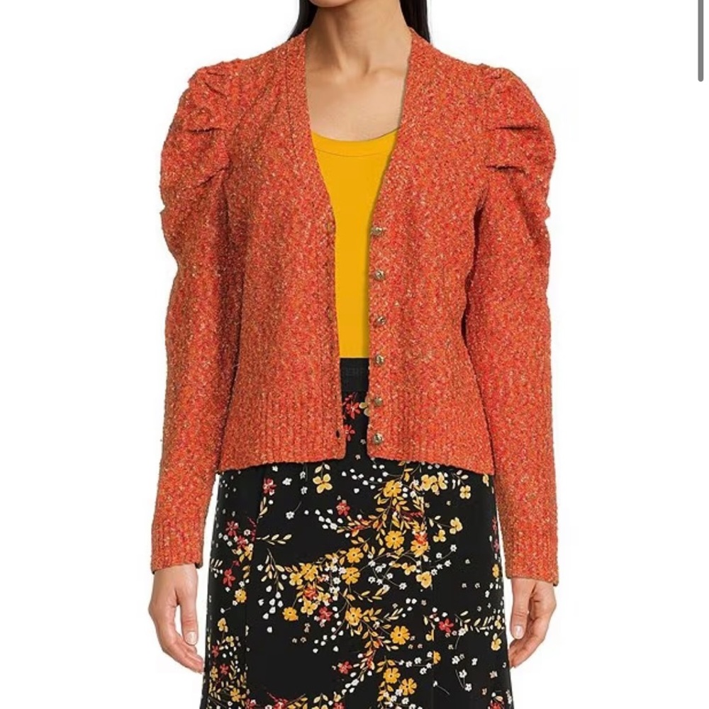 ALMOST NEW KARL LAGERFELD PUFF SLEEVE CARDIGAN